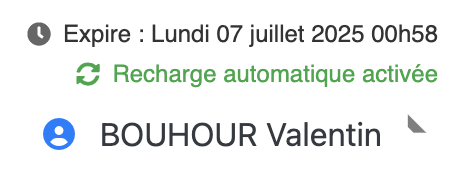 Indicateur de recharge automatique