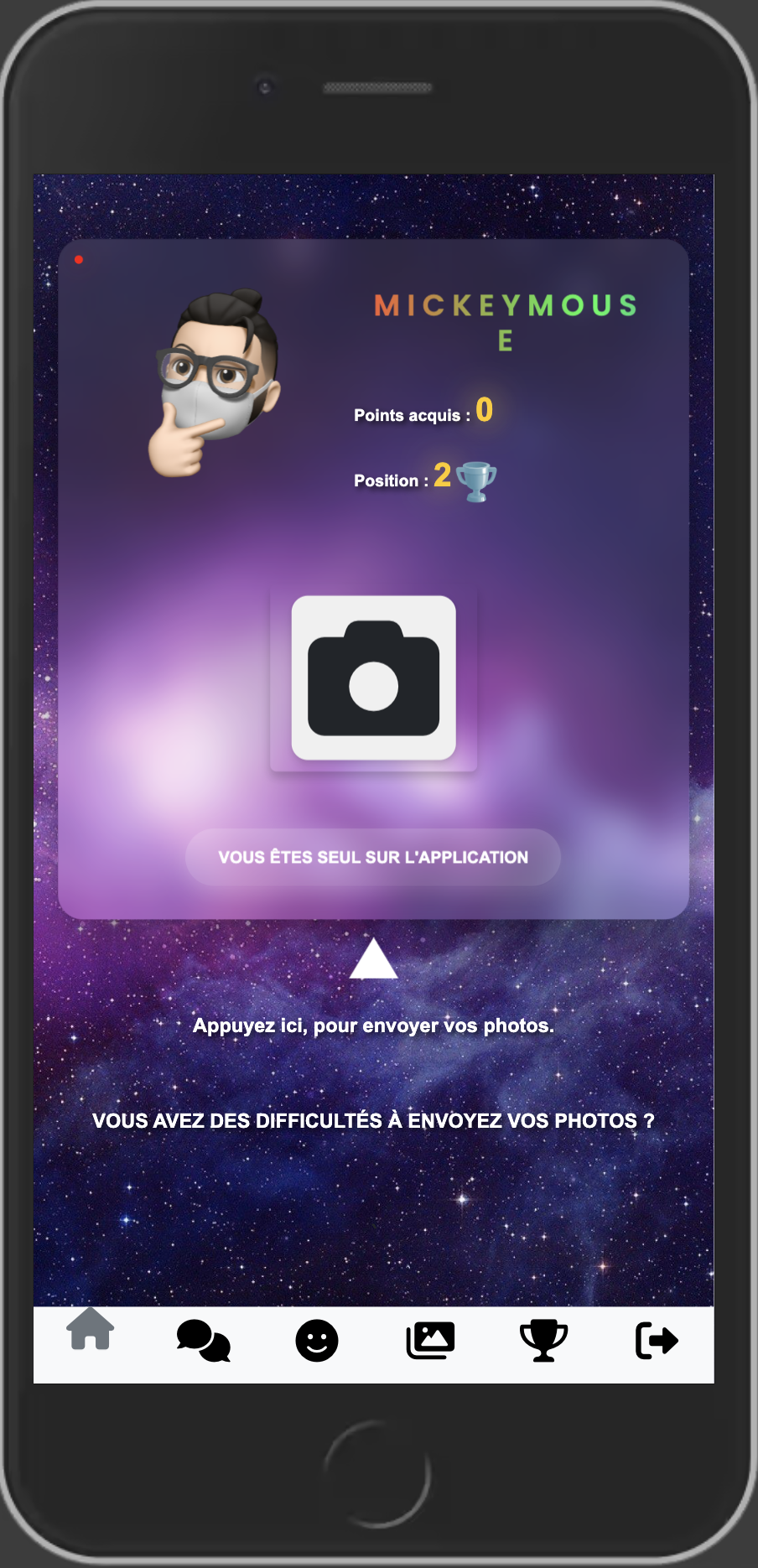 Capture d’écran pseudonyme étape 1