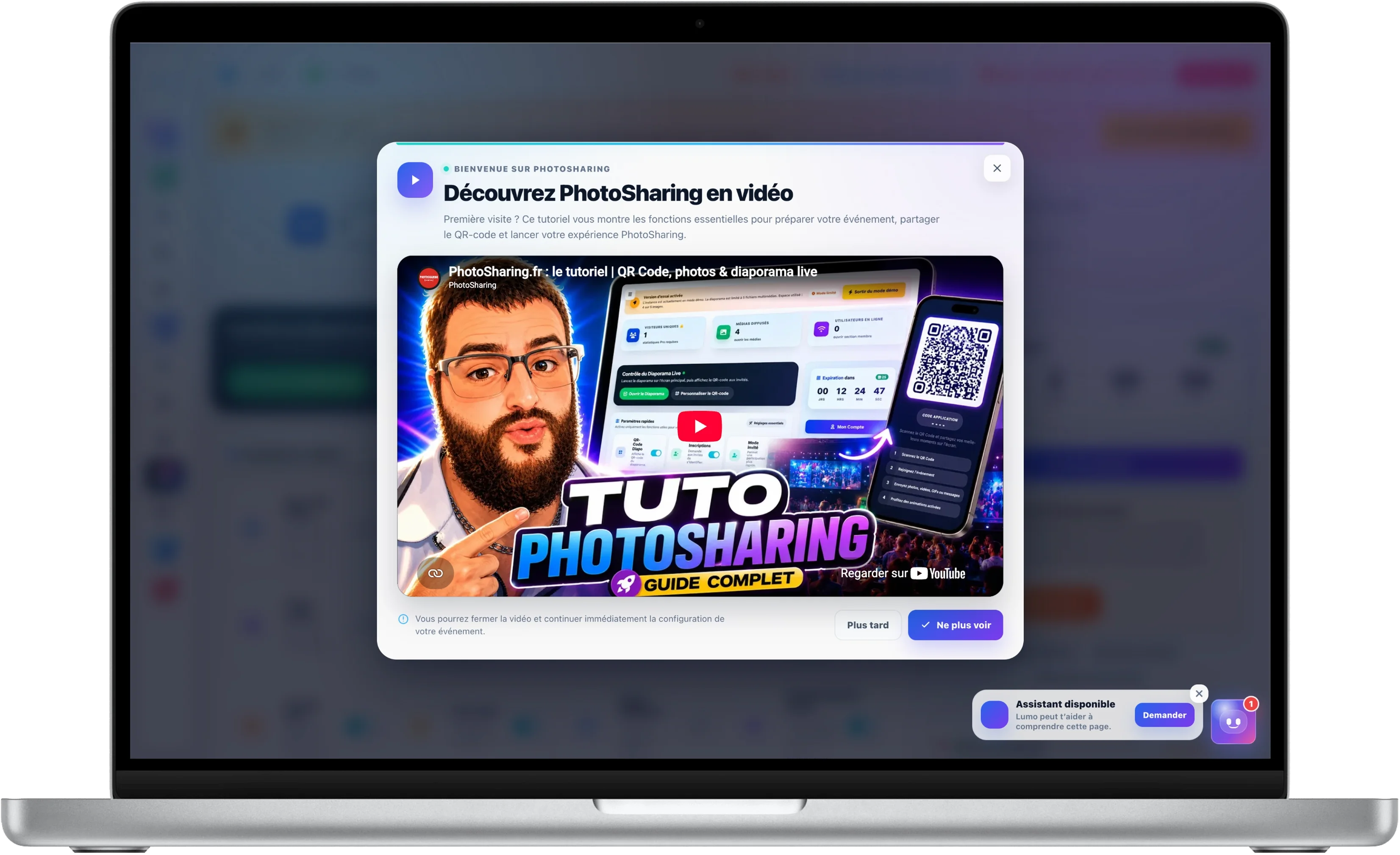 Tutoriel PhotoSharing : configurez simplement votre evenement et partagez vos photos
