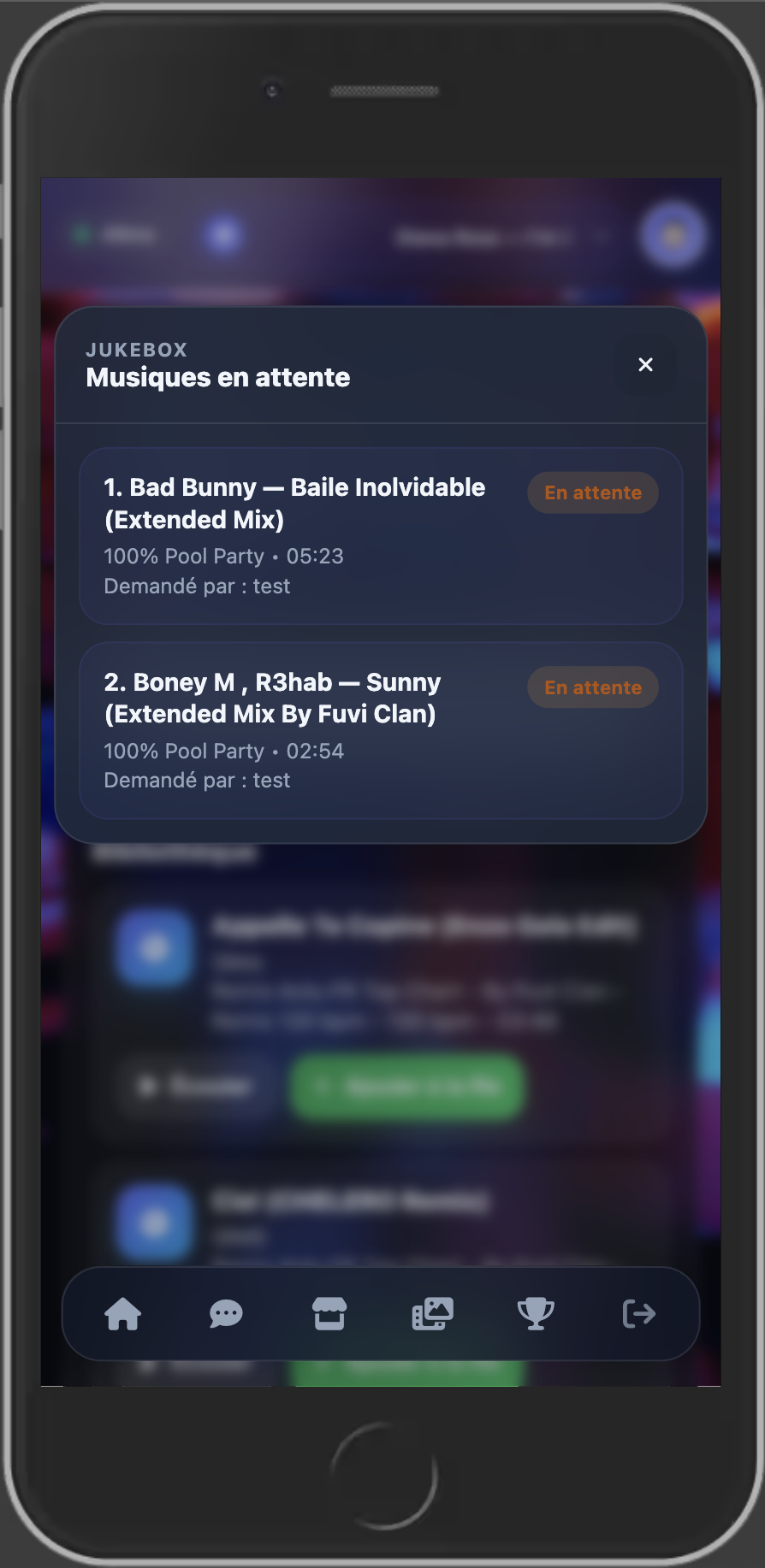 file attente musique jukebox photosharing