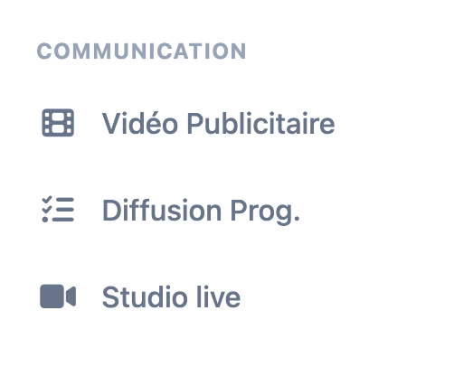 Menu Studio Live PhotoSharing