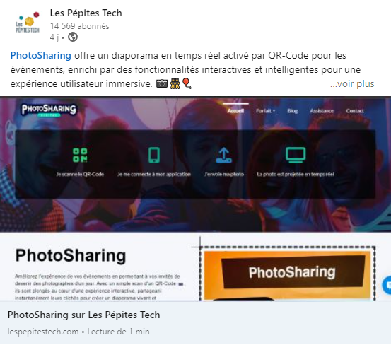 PhotoSharing : Transformez Vos Événements avec Partage de Photos Innovant - Découvert sur LesPepitesTech.com